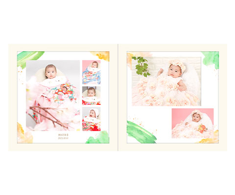 ふやせるアルバム用デザイン写真4面（12カット）