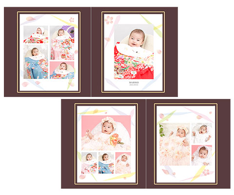 ふやせるアルバム用デザイン写真4面（12カット）
