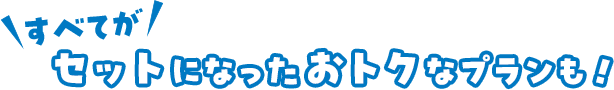全てがセットになったお得なプランも